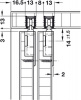 Hafele Slido Classic 20 IFJ одинарная ходовая шина, серебристая, 2000мм 404.71.902