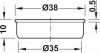 Hafele Заглушка пластиковая, белая 35x10 мм 340.41.702