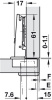 Петля Duomatic Standard 94 гр. для накладной  двери (до 35 мм), схема 52/5,5 мм