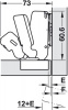 Петля Duomatic Standard 165 гр. для вкладной  двери, схема  52/5,5 мм