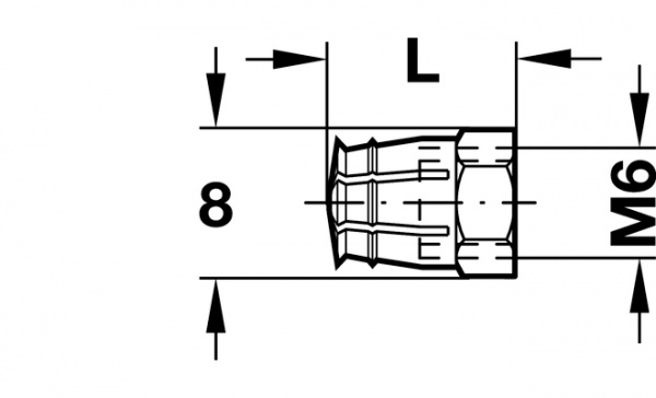 Распорная муфта Hafele с резьбой M6, латунь